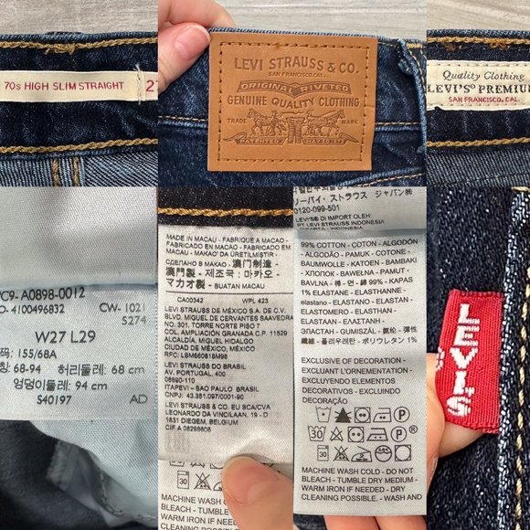 Levi’s Premium 70’s High Rise Slim Straight Jeans in Sonoma Stonewash Dark Wash - Picture 3 of 14